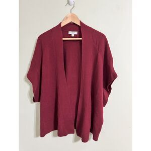 Nordstrom collection women M/L 100% cashmere half sleeve cardigan
